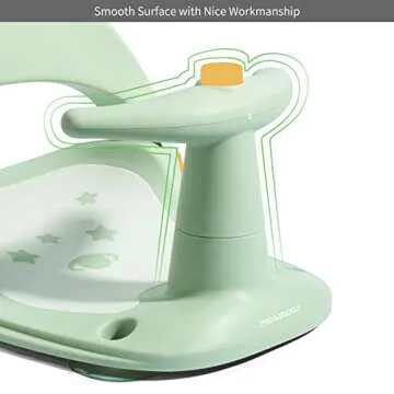 Bebamour Baby Bath Seat,Portable Toddler Child Baby Bathtub Seat for Babies 6 Months & Up,Sit Up Bath Seat for Baby (Green)