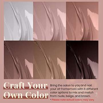 Beetles Gel Nail Polish Set Brown Beige Mauve Pink Nude White Neutral 6 Colors Coffee Cafe Collection Gel Nail Polish Kit for Nail Art Manicure Soak Off Uv LED Nail Lamp Gel Gifts Set