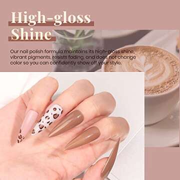 Beetles Gel Nail Polish Set Brown Beige Mauve Pink Nude White Neutral 6 Colors Coffee Cafe Collection Gel Nail Polish Kit for Nail Art Manicure Soak Off Uv LED Nail Lamp Gel Gifts Set