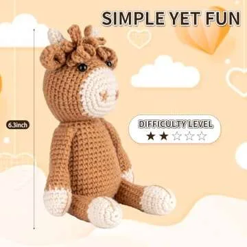 Woiqeuwr Highland Cow Crochet Kit for Beginners