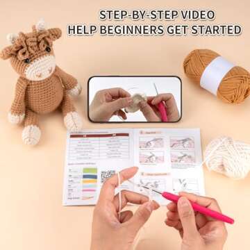 Woiqeuwr Highland Cow Crochet Kit for Beginners