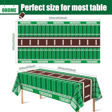 Football Tablecloths - Superbowl Party Decorations, 2 Pack