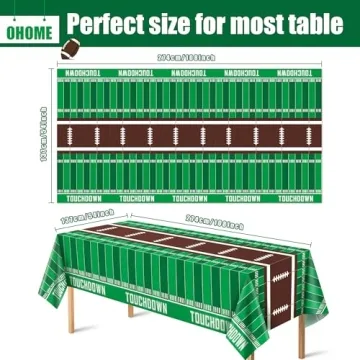 Football Tablecloths - Superbowl Party Decorations, 2 Pack