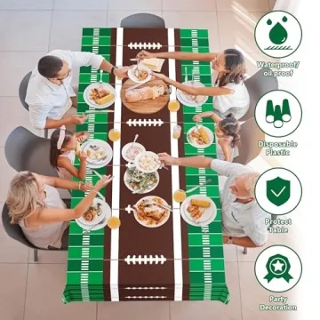 Football Tablecloths - Superbowl Party Decorations, 2 Pack