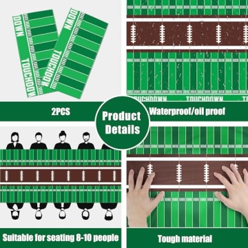 Football Tablecloths - Superbowl Party Decorations, 2 Pack