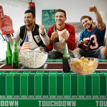 Football Tablecloths - Superbowl Party Decorations, 2 Pack