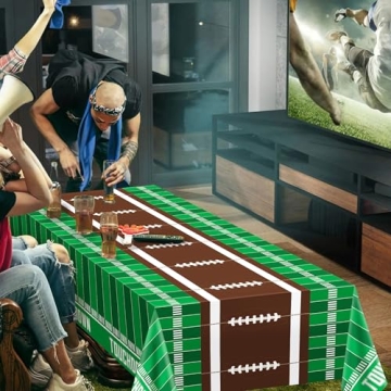 Football Tablecloths - Superbowl Party Decorations, 2 Pack