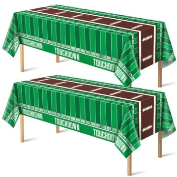 Football Tablecloths - Superbowl Party Decorations, 2 Pack
