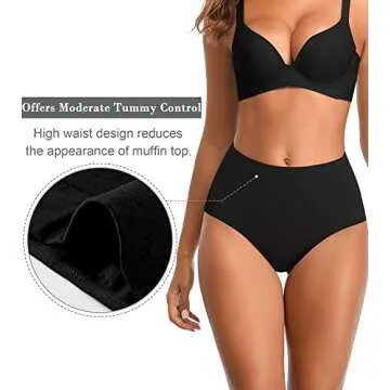 ASIMOON Womens Underwear, Cotton Underwear Postpartum Tummy Control Panties Stretch Breathable Full Coverage Ladies Briefs