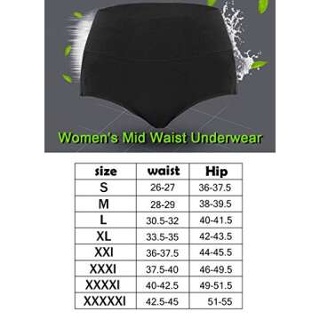 ASIMOON Womens Underwear, Cotton Underwear Postpartum Tummy Control Panties Stretch Breathable Full Coverage Ladies Briefs