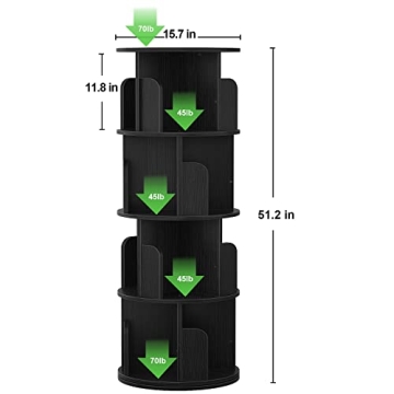 Aheaplus Rotating Bookshelf for Small Spaces
