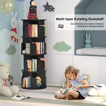 Aheaplus Rotating Bookshelf for Small Spaces