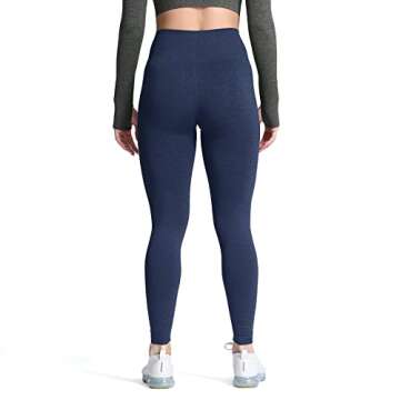 Aoxjox Women's High Waist Workout Gym Vital Seamless Leggings Yoga Pants 24'' (Navy Marl, Small)