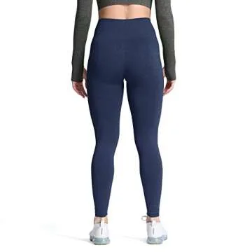 Aoxjox Women's High Waist Workout Gym Vital Seamless Leggings Yoga Pants 24'' (Navy Marl, Small)