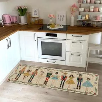 Artoid Mode Watercolor Nutcrackers Merry Christmas Doormat, Winter Home Decor Low-Profile Door Mat Floor Mat 17x47 Inch