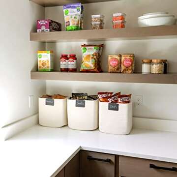 NaturalCozy Storage Cubes 11 Inch Cotton Rope Woven Baskets for Organizing, 3-Pack | Cube Storage Bin | Square Storage Baskets for Shelves Organizer, Classroom, Kids Toy Bins, Closet, Baby Nursery