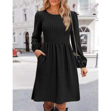 Elegant Zeagoo Women Fall Sweater Dress - Pockets & Comfort