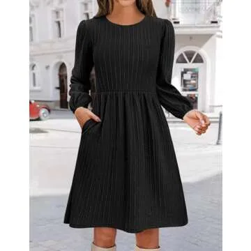 Zeagoo Women Fall Sweater Dress with Pockets Knit Long Sleeve