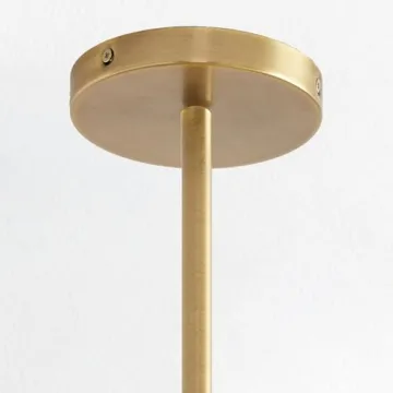 Mid-Century Geometric Ribbed Glass Chandelier