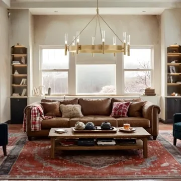 Mid-Century Geometric Ribbed Glass Chandelier