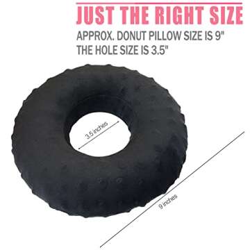 BNRendles Ear Piercing Pillows for Side Sleeper with Ear Hole CNH Piercing Pillows Support Head Ear Pain Relief Ear Pressure Sore Side Sleeping Ear Guard, Minky Dot Black