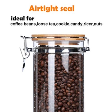 Stylish Glass Food Storage Jars with Bamboo Lids Set