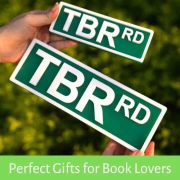 Library Street Sign, Bookshelf Library Sign, Book Nook decor, 3D Bookshelf Accessories, Book Lovers Gifts, Library Decor, Reading Nook, Gifts for Book Lovers Women or Men (TBR RD - 2" x 6")