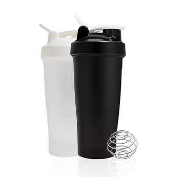 Protein Shaker Bottle for Gym - Pre Workout Protein Drink Shaker Cup 20 Fl oz, Dishwasher Safe, BPA ...