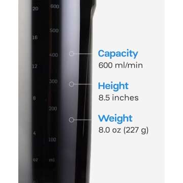Protein Shaker Bottle for Gym - Pre Workout Protein Drink Shaker Cup 20 Fl oz, Dishwasher Safe, BPA & Phthalate free Shaker Bottle Blender, Gym Shaker for Protein Shake - Black or White (Random Color)