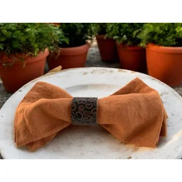 Elegant Burnt Orange French Linen Napkins Set of 4