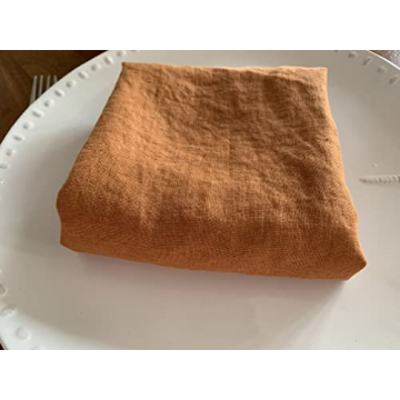 Elegant Burnt Orange French Linen Napkins Set of 4