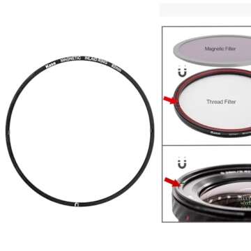 Kase 77mm Magnetic Inlaid Lens Filter Adapter Ring for Magnetic Filter/Magnetic Lens Cap