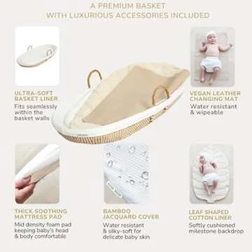 Premium Bebe Bask Changing Basket - Eco-Friendly Baby Care
