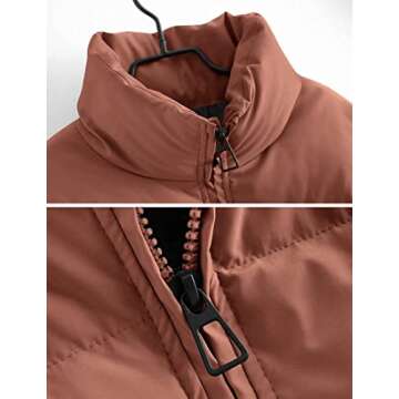 ZESICA Women's Warm Drawstring Cropped Puffer Jacket