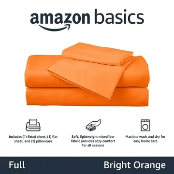 Soft Easy-Wash 4-Piece Kids Sheet Set in Bright Orange
