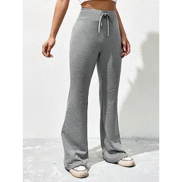 WDIRARA Women's Flare Bell Bottom Sweatpants Stretch Comfort