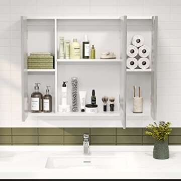 Stylish DICTAC Medicine Cabinet with Mirror & Storage