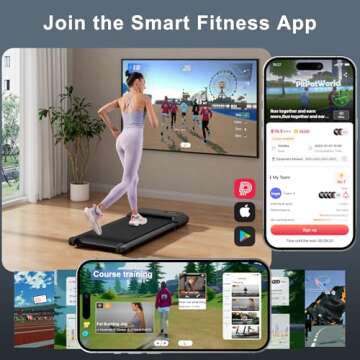 MJWW Walking Pad,Mini Walking Pad Treadmill, Under Desk Treadmill,Treadmills for Home & Office,Small Portable Walking Treadmill with Remote & Smart APP, 265 Lbs Capacity