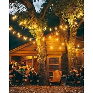Doukedge Outdoor String Lights Waterproof, 25 Feet Patio Lights with 13 ST38 Edison Bulbs(1 Sqare), Outside Hanging Decorative Lights for Porch, Blacony, Backyard, Bistro, Garden, 2700K