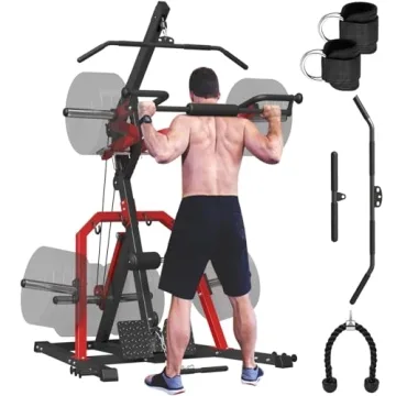 GMWD Leverage Gym - Multi-Bench Press Machine with LAT Low Row System for Home Fitness