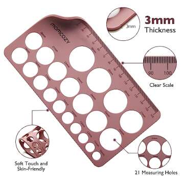 Momcozy Nipple Ruler for Flange Sizing, Soft & Flexible Silicone Measurement Tool for Breast Pump Si...