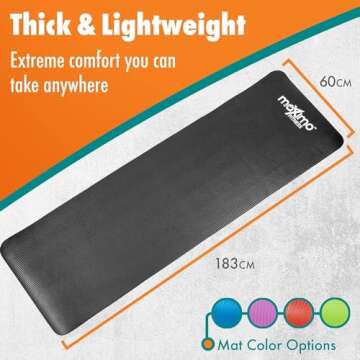 Maximo Fitness Yoga Mat - Multipurpose 72" x 24" x 0.5"(Standard) Exercise Mat for Men, Women and Ki...