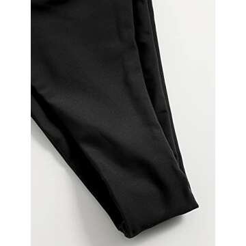 SOLY HUX Women's Bandeau Tie Side Bikini Bathing Suits Leaf Print 2 Piece Swimsuits Black Plain L