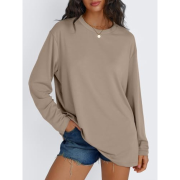 Trendy Queen Women's Oversized Long Sleeve Tee