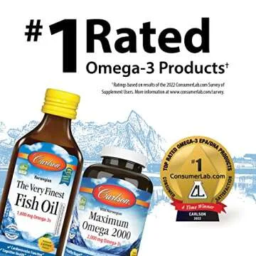 Carlson - Cod Liver Oil, 1100 mg Omega-3s, Liquid Fish Oil Supplement, Wild-Caught Norwegian Arctic, Sustainably Sourced Nordic Liquid, Lemon, 250 ml