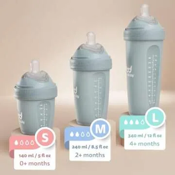Herobility Double Anti-Colic Baby Bottles - 12 fl oz Pack of 4