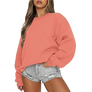 Caracilia Women's Oversized Fleece Crewneck Sweatshirt - Cozy Comfort for Fall