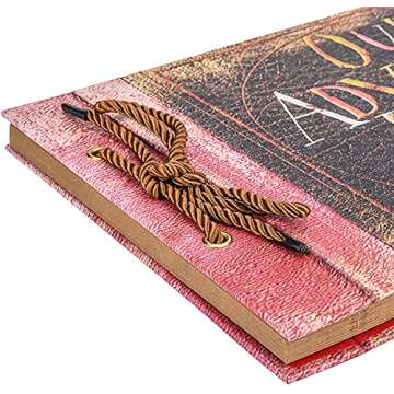 T-HAOHUA Anniversary Photo Album Scrapbook - Our Adventure Book Wedding Photo Album Scrapping 11.6"x7.5" inches, 80 Pages - Includes Bonus 5 Postcards and 5 Self-Adhesive Photo Corners multicolored