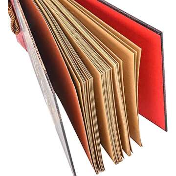 T-HAOHUA Anniversary Photo Album Scrapbook - Our Adventure Book Wedding Photo Album Scrapping 11.6"x7.5" inches, 80 Pages - Includes Bonus 5 Postcards and 5 Self-Adhesive Photo Corners multicolored