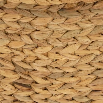 Large Wicker Storage Basket with Braided Handles Light Brown